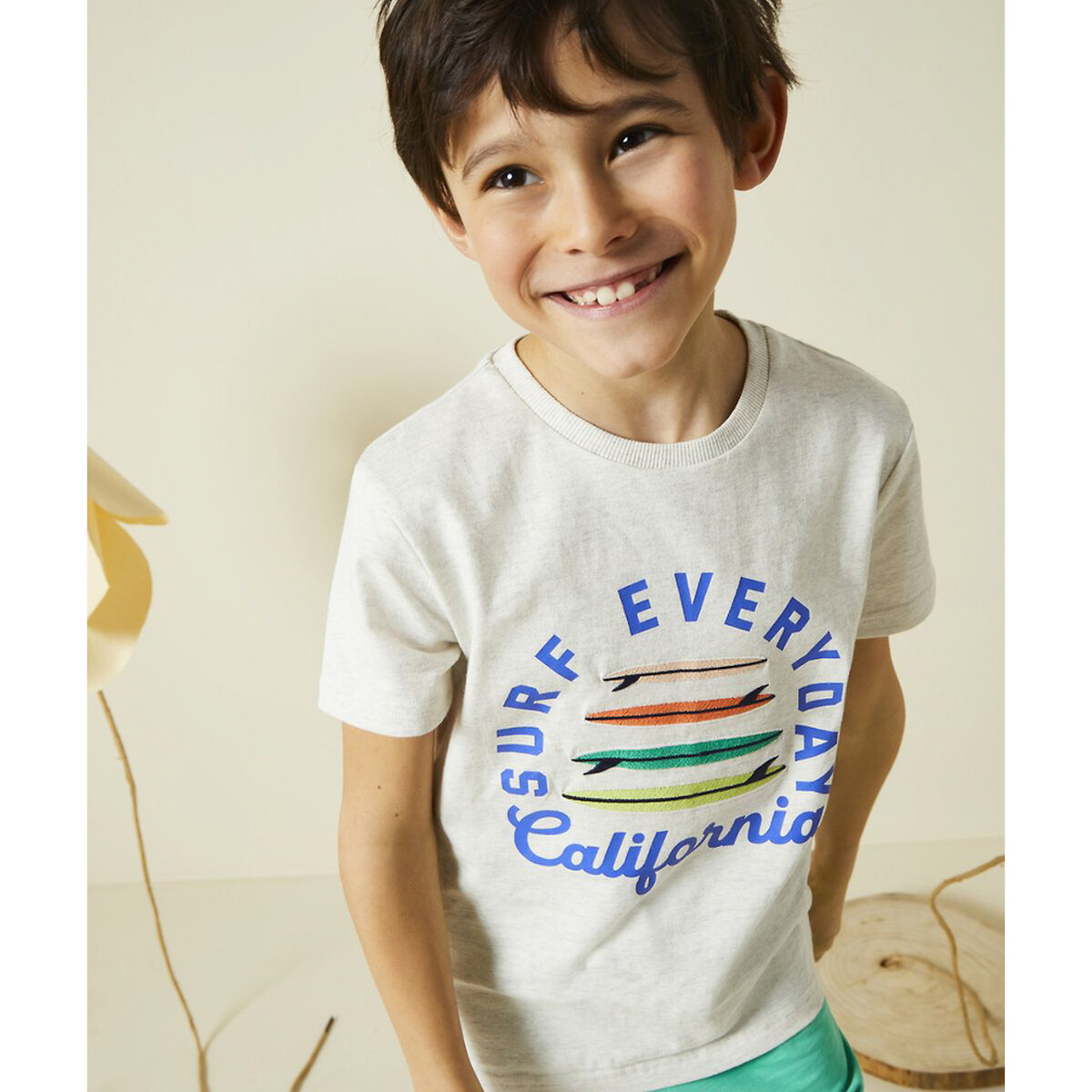 Click to view product details and reviews for Slogan Print T Shirt In Organic Cotton With Short Sleeves.
