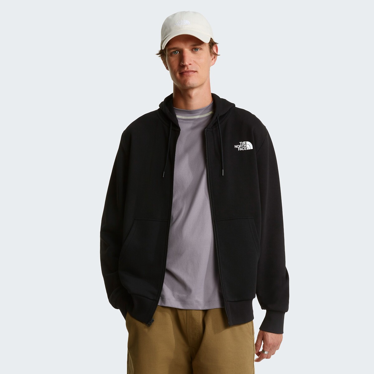 Sweat zippé à capuche en French Terry