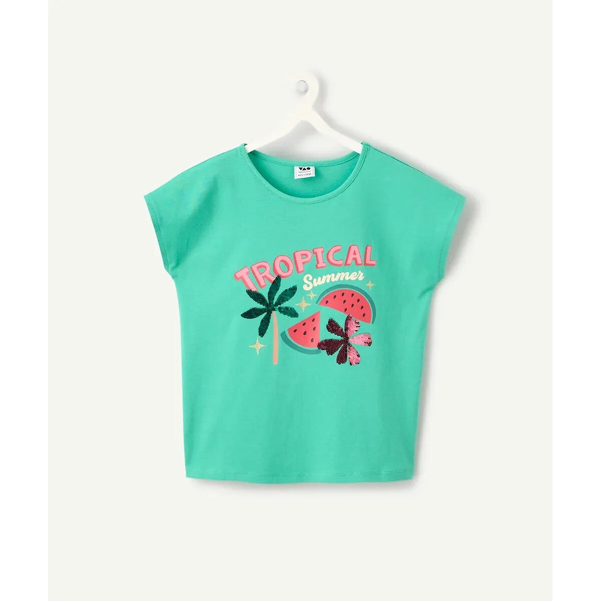 Tape A L'oeil Sequin Short Sleeve T-Shirt Green 6Y (114Cm)