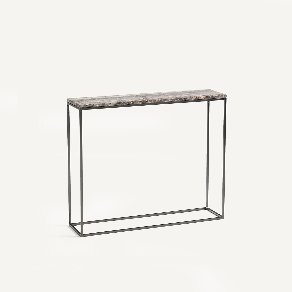 Am.pm Mahaut Travertine Top And Metal Console Unisex Grey Travertine
