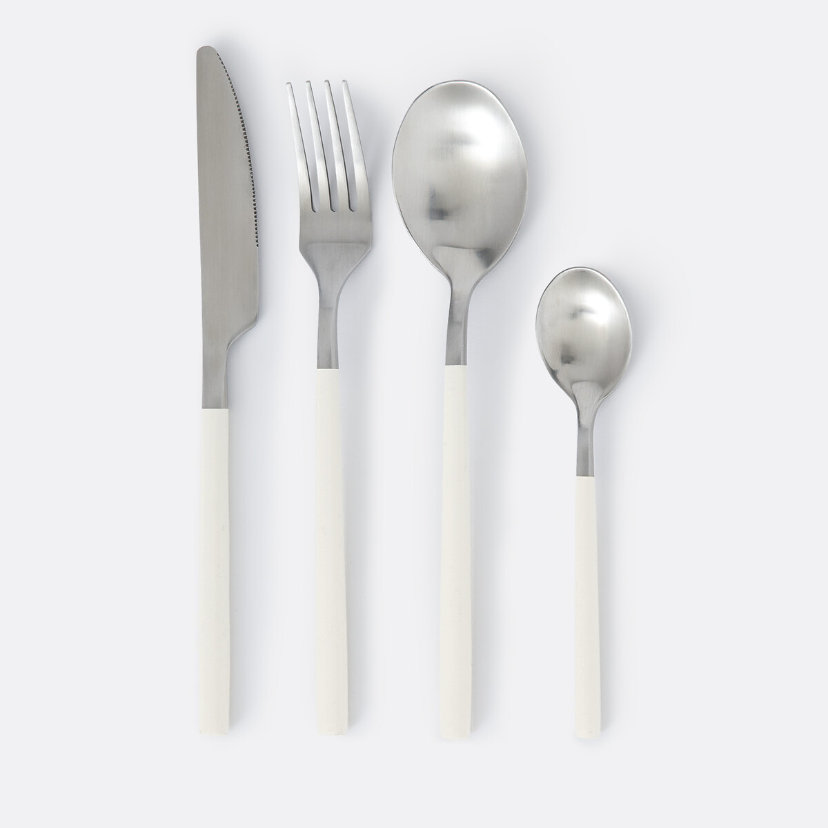 La Redoute Interieurs Jimane 16-Piece Cutlery Set With Handles Unisex Stainless Steel/Ecru