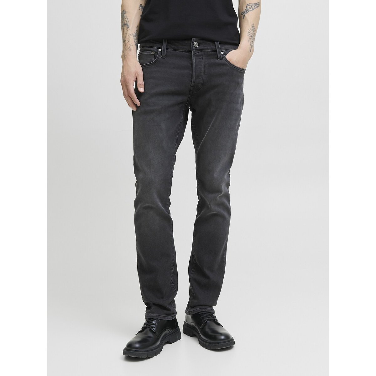 Jack & Jones Men's Black Denim Mike Straight Jeans W36 L34