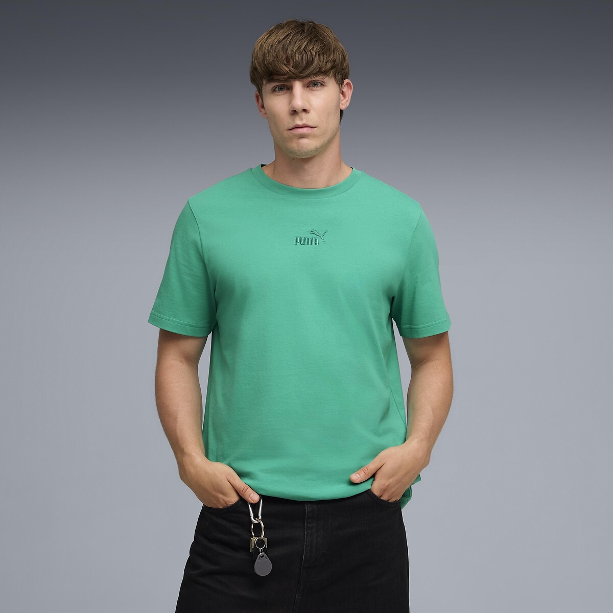 Puma Logo T-Shirt With Short Sleeves Men's Bright Green Small