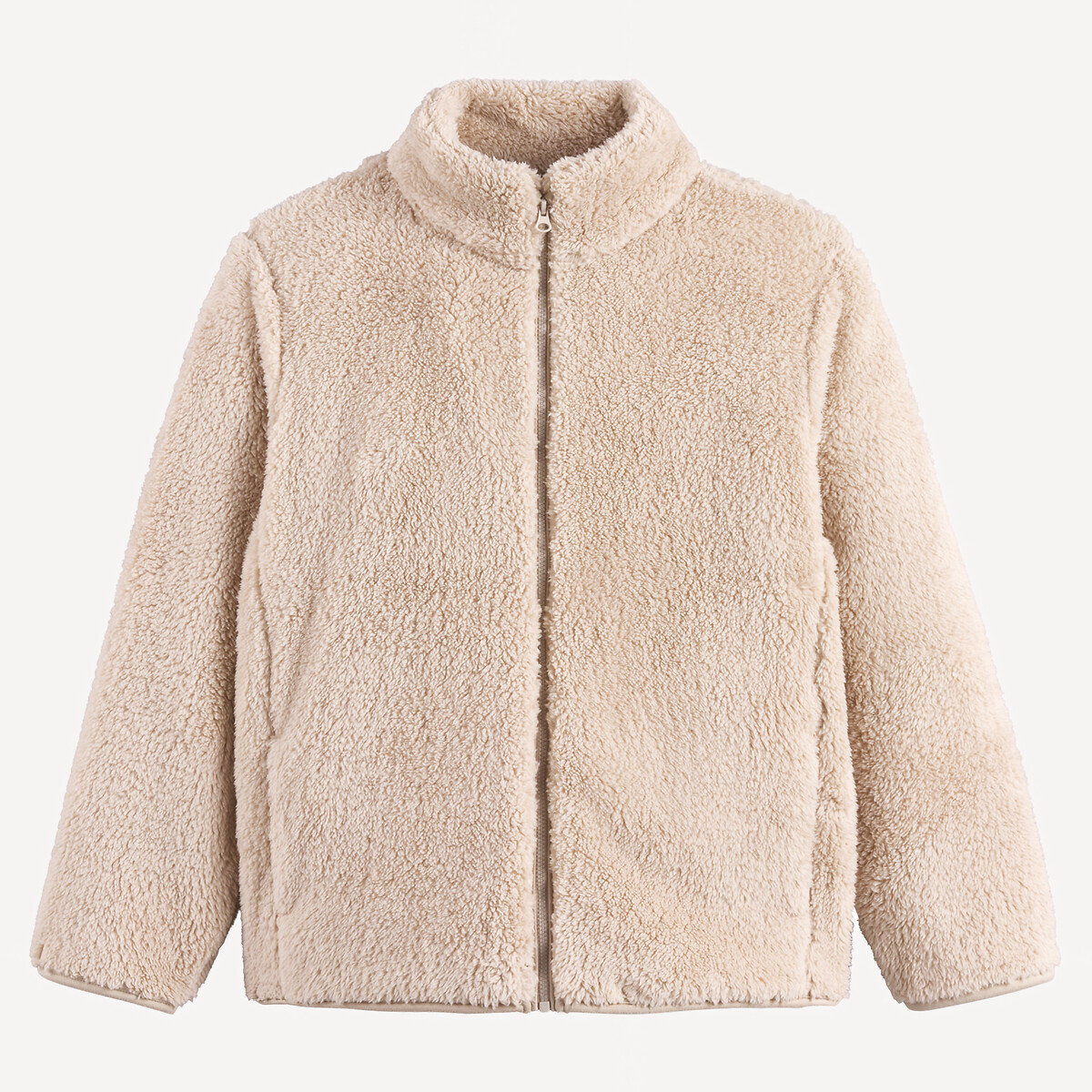 La Redoute Collections Fleece Cardigan With High Neck Beige 4Y (102Cm)