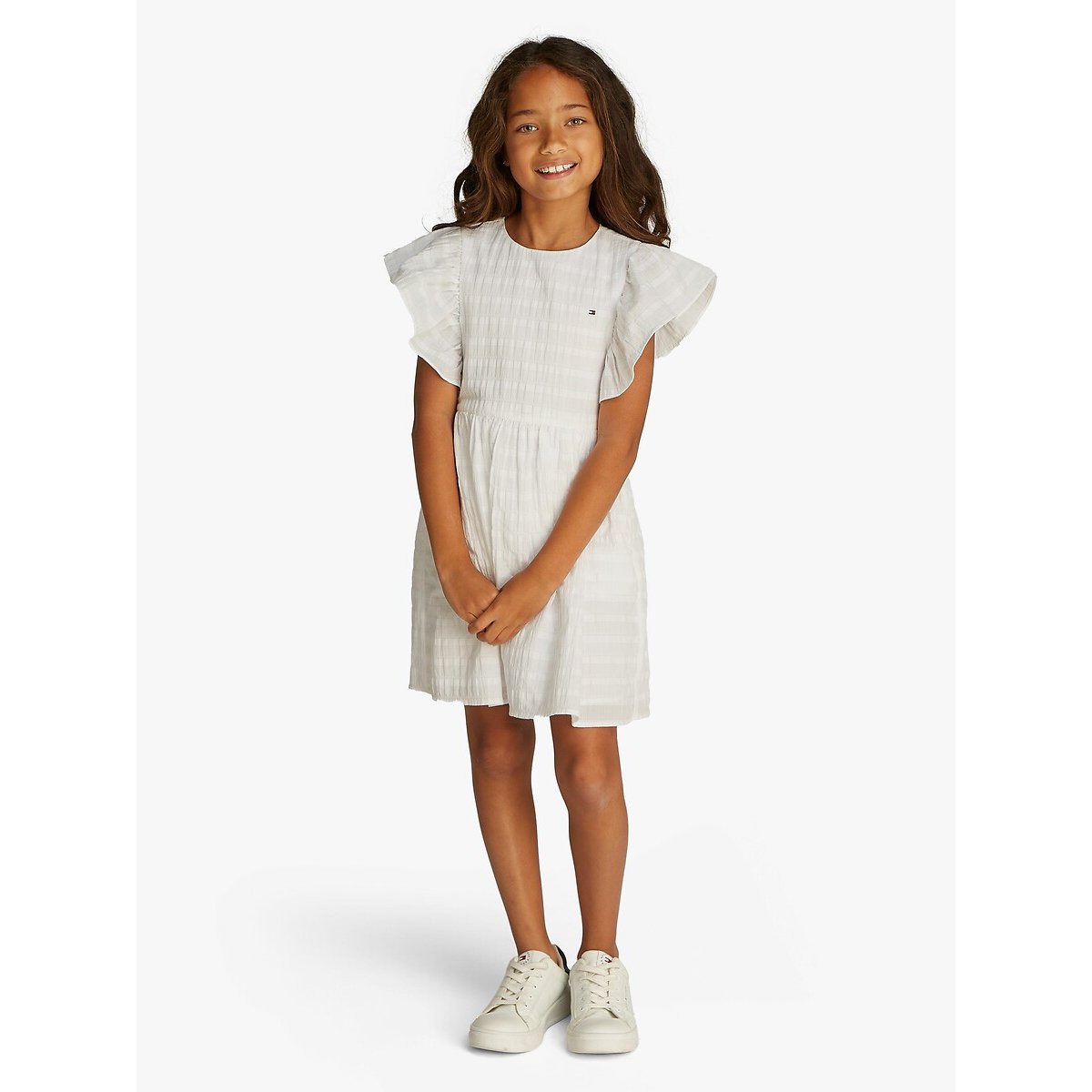 Tommy Hilfiger White Short Sleeve Dress 10Y (138Cm)