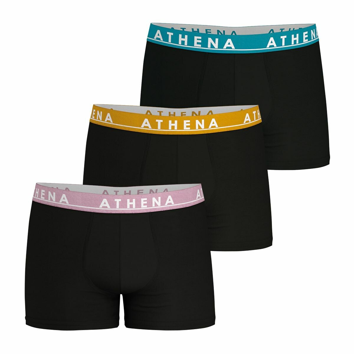 Athena Pack Of 3 Plain Easy Colour Hipsters Men's Black + Black + Black Xxl