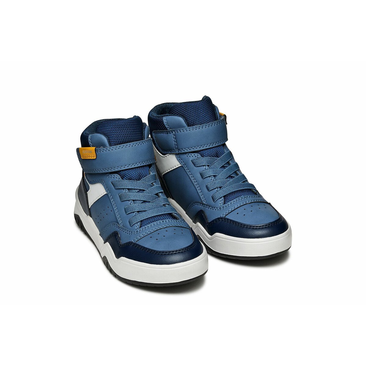 Geox Brown/Blue Kids Perth Breathable High Top Trainers Size 29 (11)