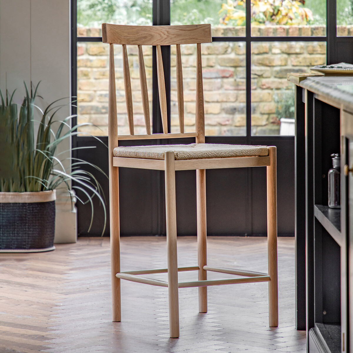 Édité Ende Solid Oak Bar Stool (Set Of 2) Unisex Natural
