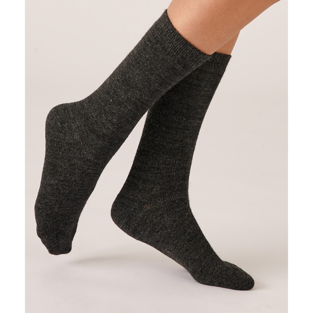 Lote de 3 pares de calcetines lisos Thermolactyl Mujer Talla 36/38. Color Gris