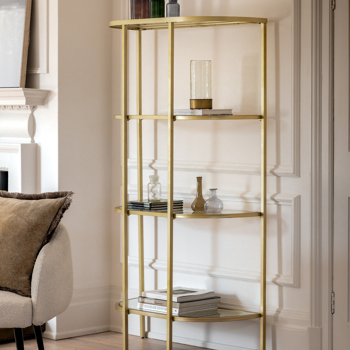 Édité Hana Luxe Curved Glass & Mirror Display Unit Unisex Champagne