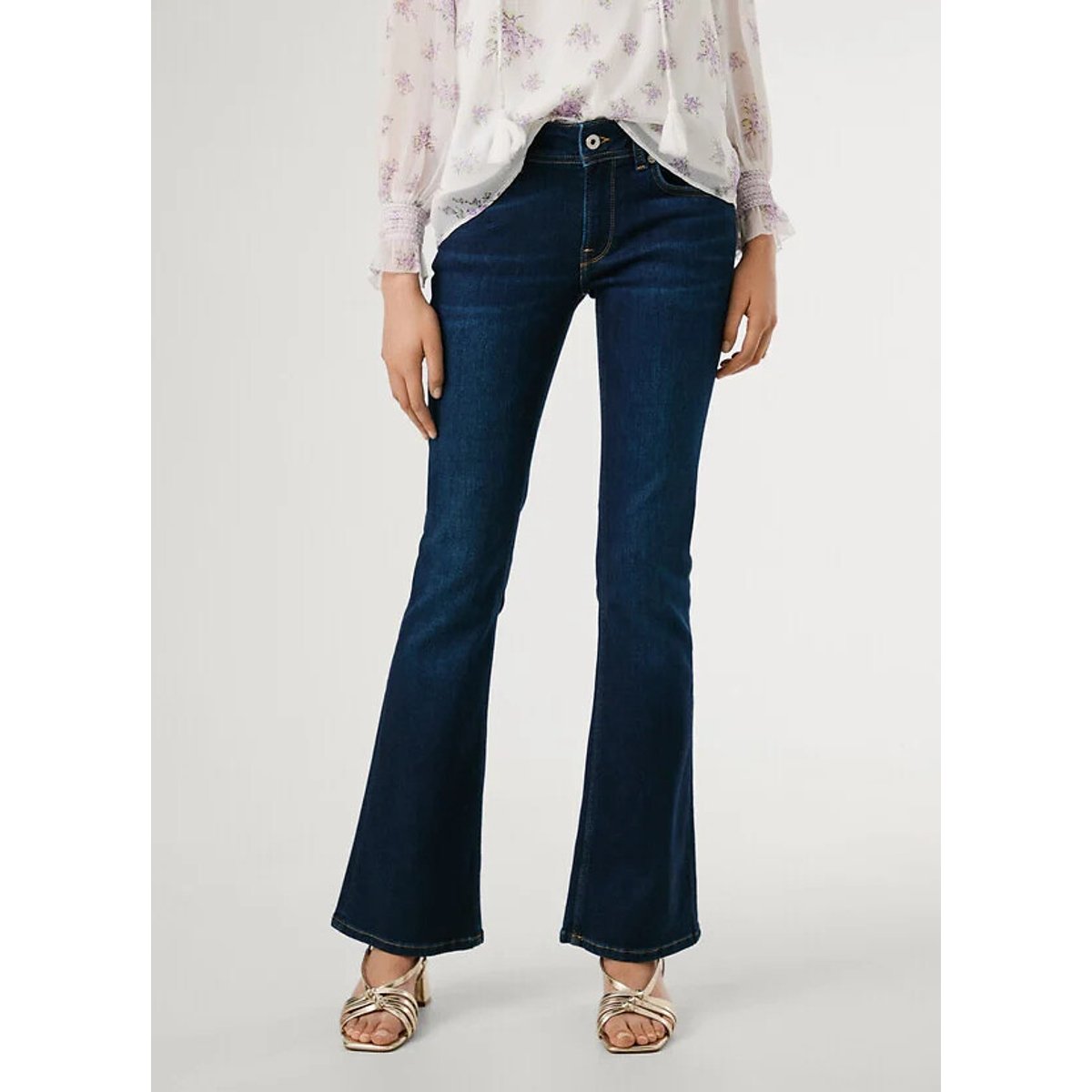 Pepe Jeans Pimlico Flared Jeans With Low Rise Women's Dark Navy W30 L30