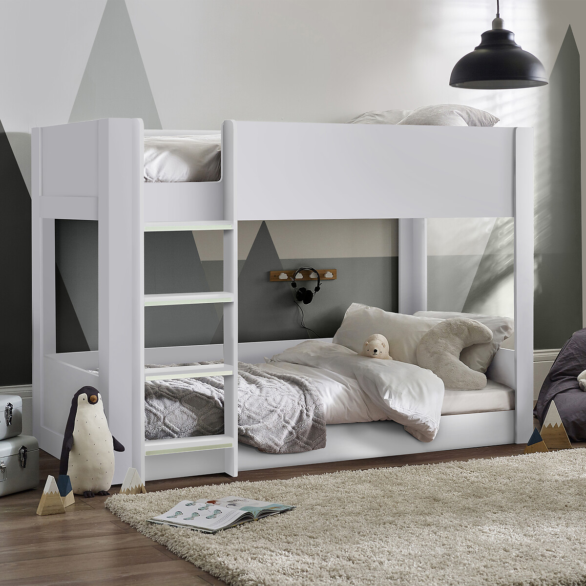 So'home Unisex White Sebastian Bunk Bed Single Size (90 X 190Cm)