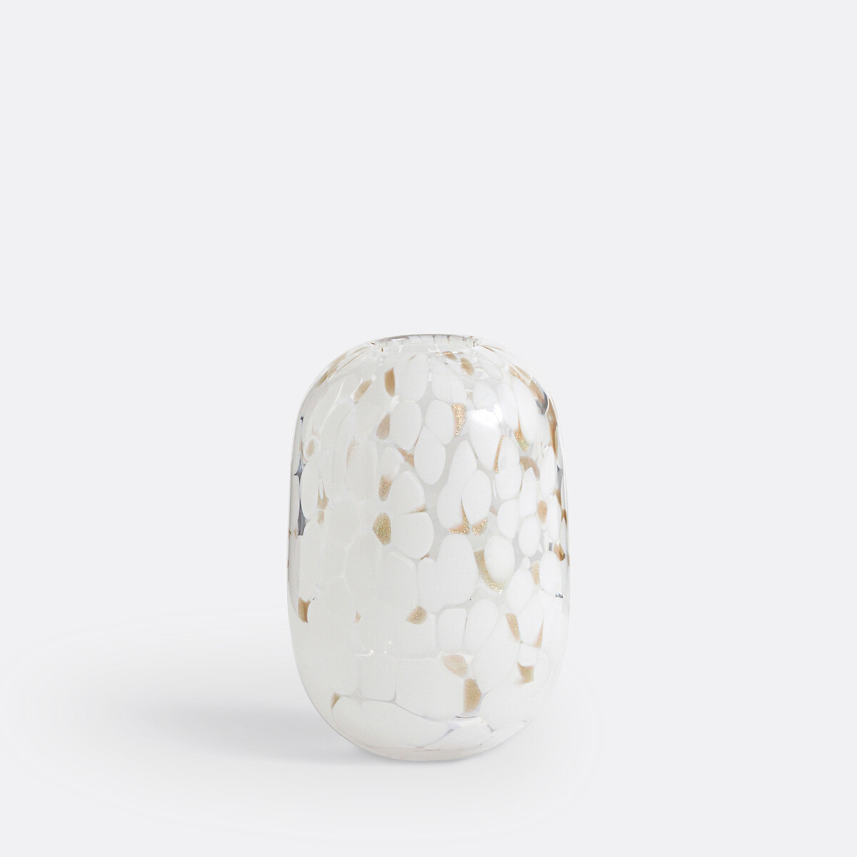 La Redoute Interieurs Miaro 15Cm High Spotted Glass Vase Unisex White/Gold-Coloured
