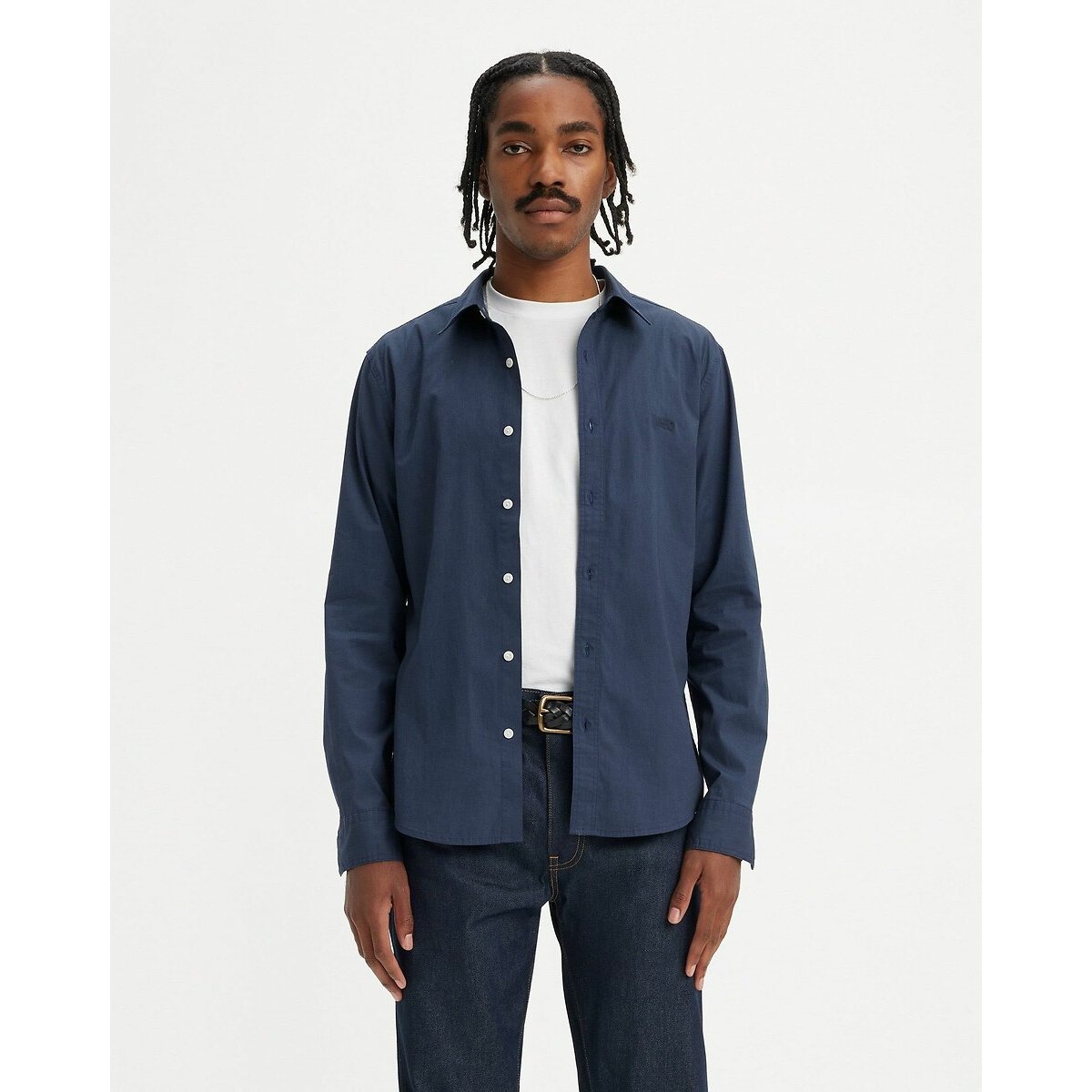 Levi's Slim Fit Poplin Shirt Men's Navy Blue Small