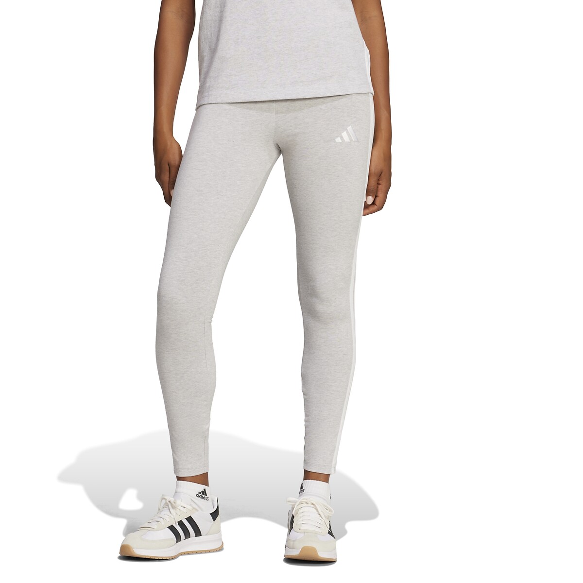 Adidas Sportswear Essentials 3-Stripes Leggings Women's Grey Marl Small