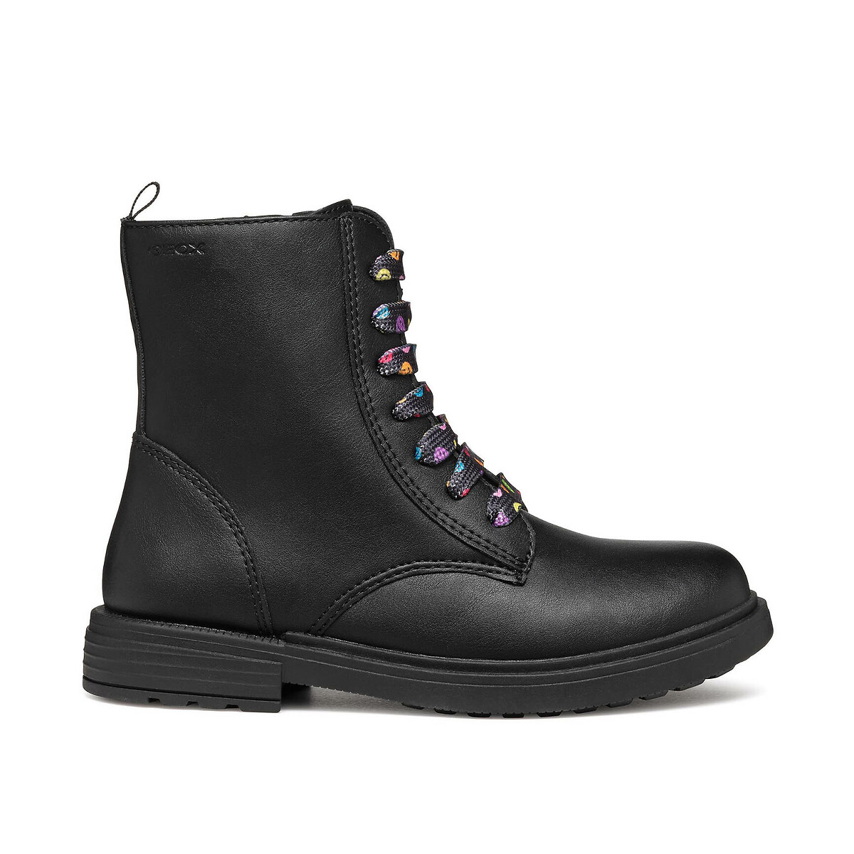Geox Black Kids Eclair Breathable Ankle Boots With Laces Size 35