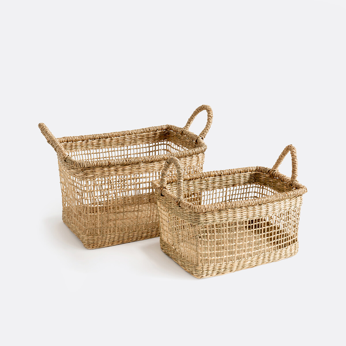 La Redoute Interieurs Set Of 2 Sola Woven Straw Baskets Unisex Natural