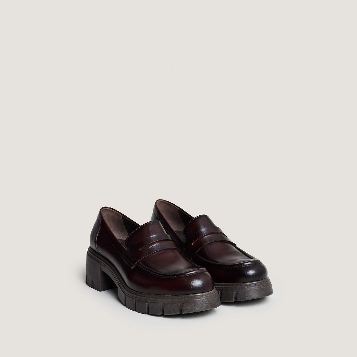 Jonak Aron Heeled Leather Loafers Women's Brown Size 38 (5)