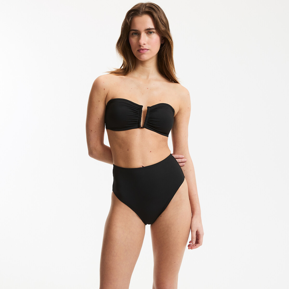Bas de maillot de bain, culotte taille haute, effet ventre-plat 