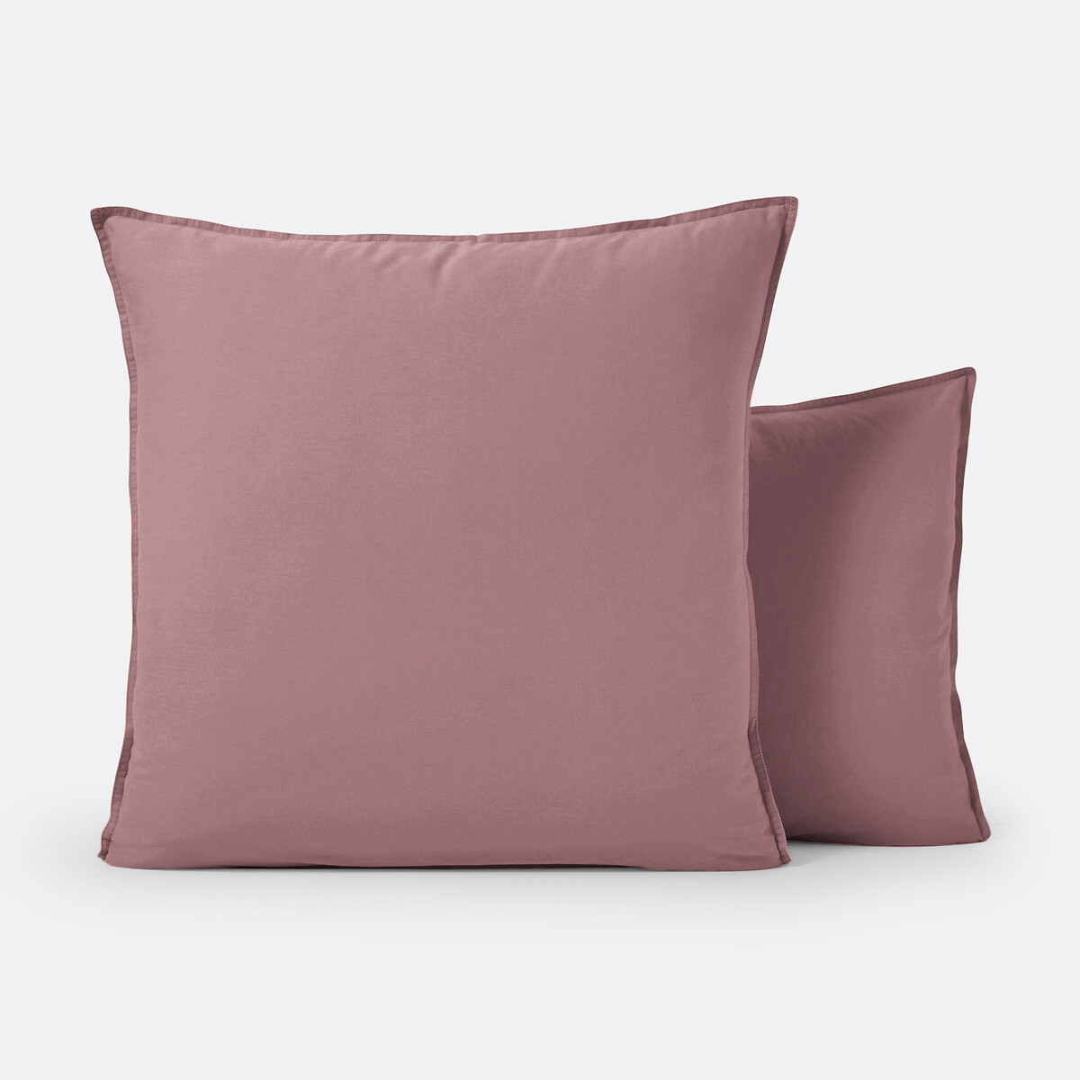La Redoute Interieurs Scenario Plain 100% Washed Cotton Pillowcase Unisex Fig Standard (50X70cm)