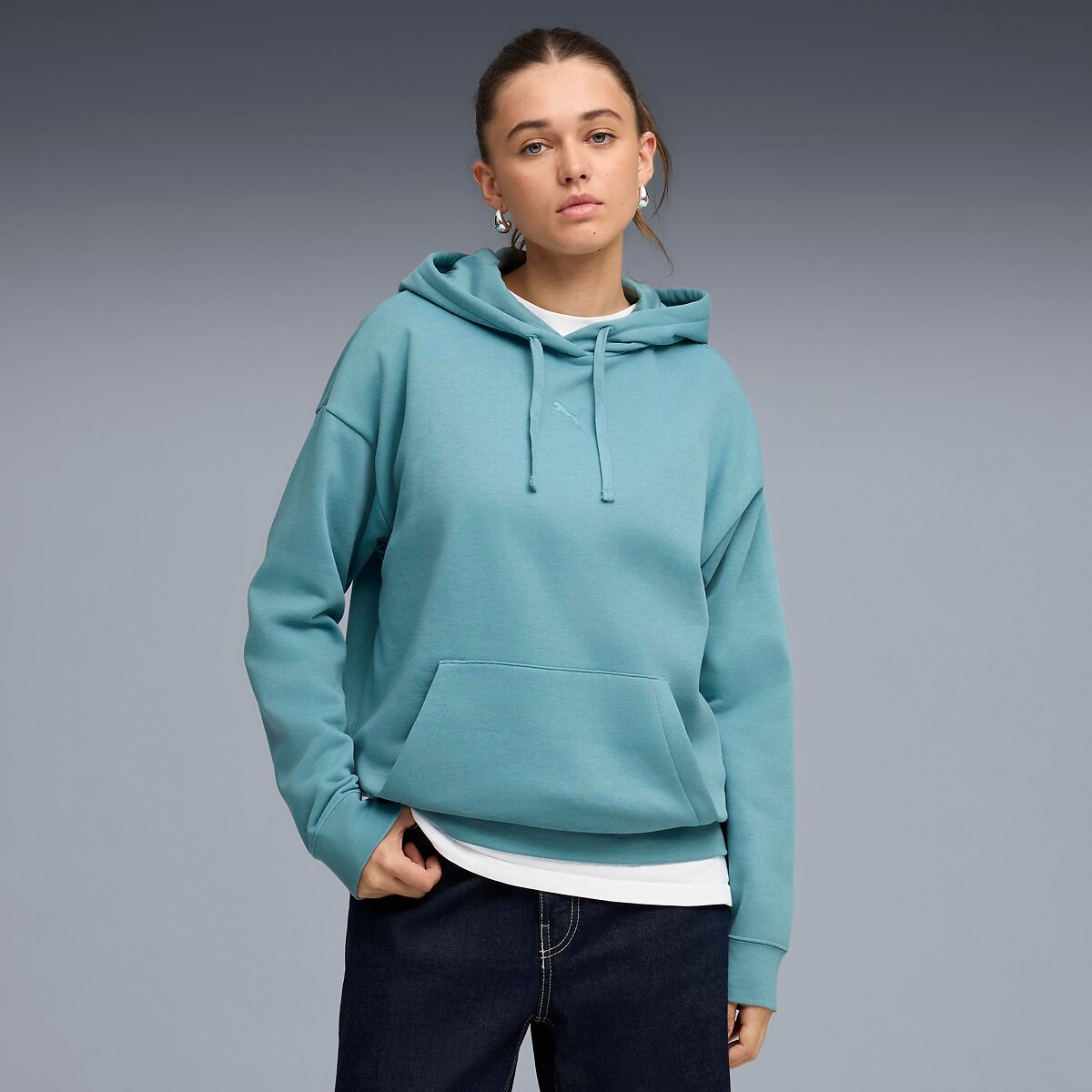 Puma Essential Hoodie Women's Blue Medium