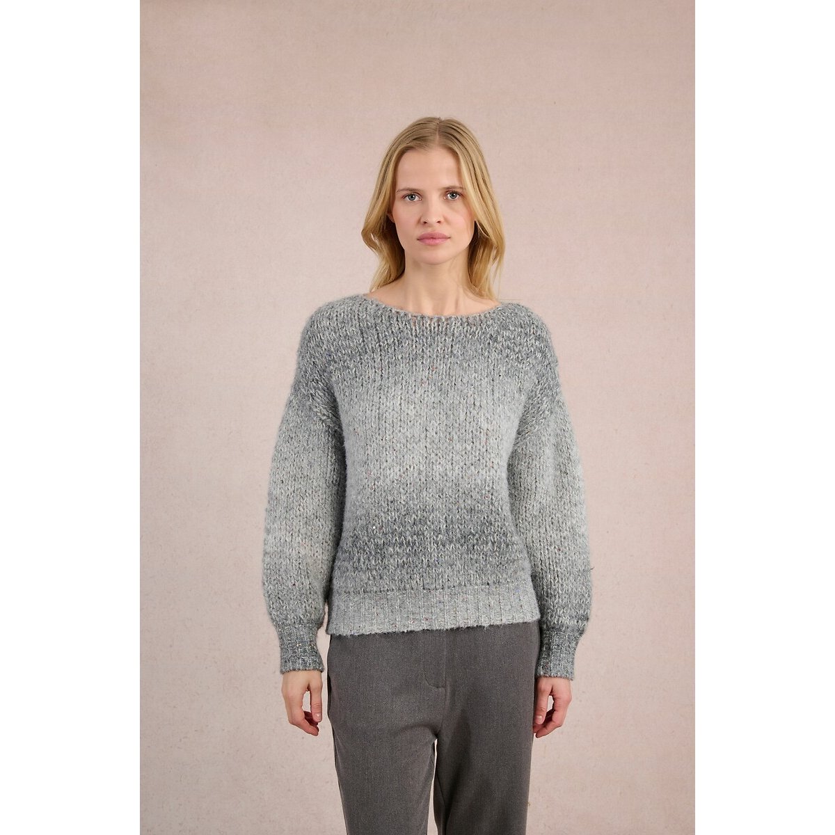Molly Bracken Knitted Ombré Jumper Women's Grey Large
