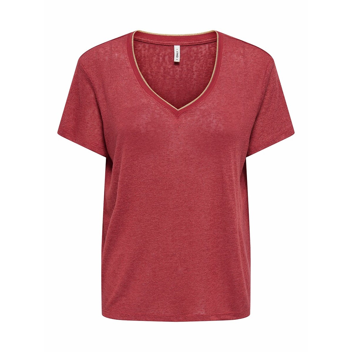 Only V-Neck T-Shirt Women's Red Extra Small