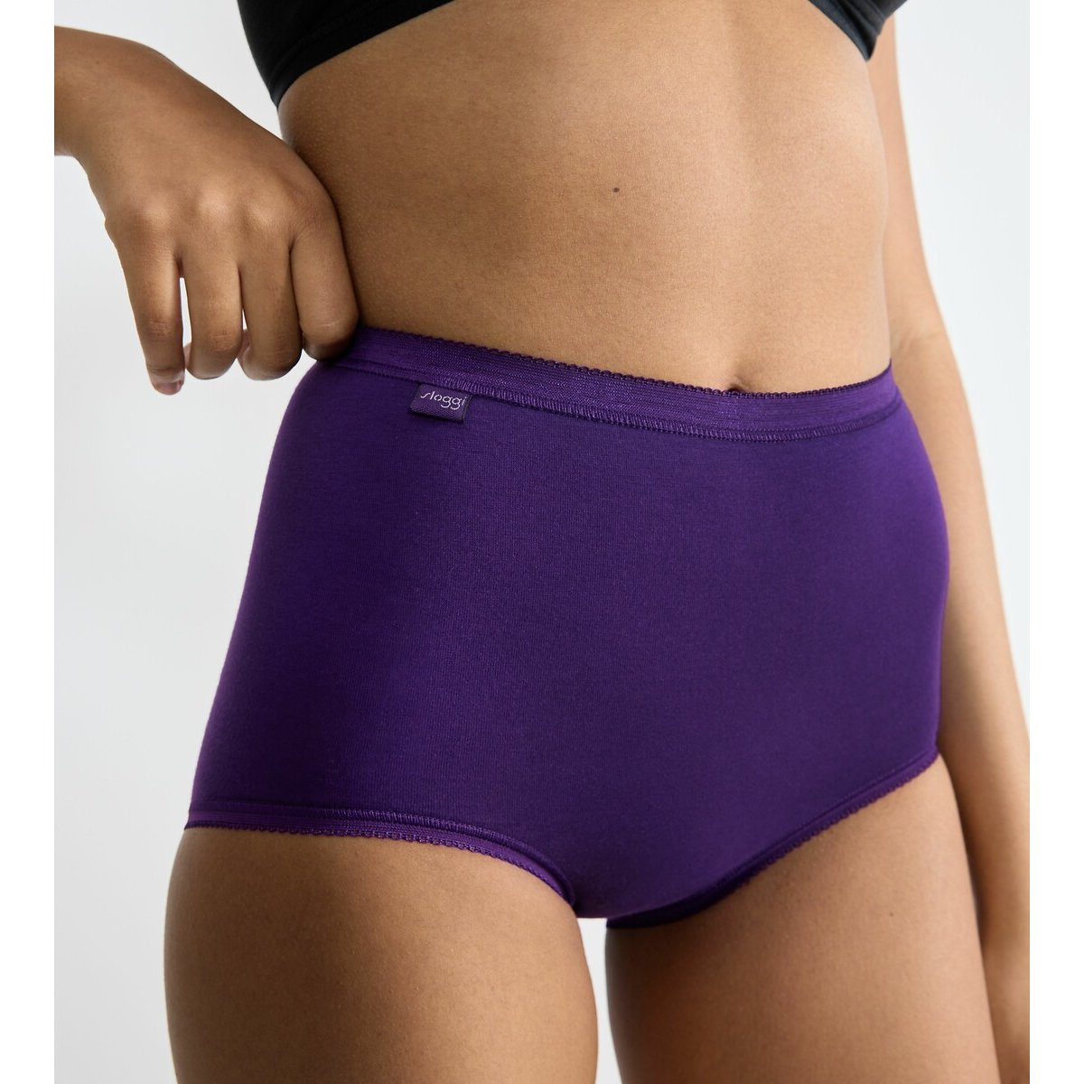 Sloggi Pack Of 4 Basic+ Maxi Knickers Women's Purple+Beige+Mother Of Pearl+Grey Size 12