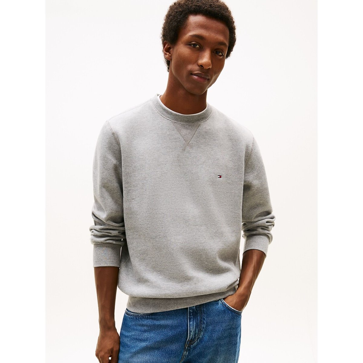 Tommy Hilfiger Crew Neck Sweatshirt Men's Grey Xxl