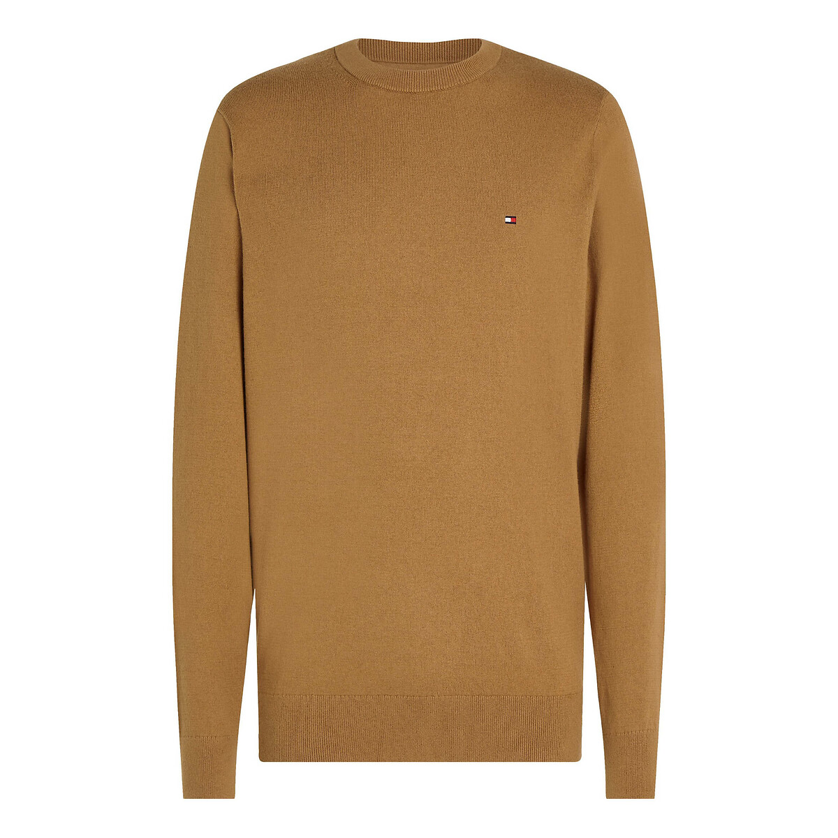 Tommy Hilfiger Camel Beige Pima Cotton/Cashmere Jumper With Crew Neck Xxl