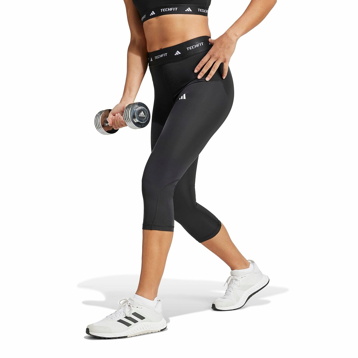 Adidas Performance Techfit Cropped Sports Leggings Women's Black Small