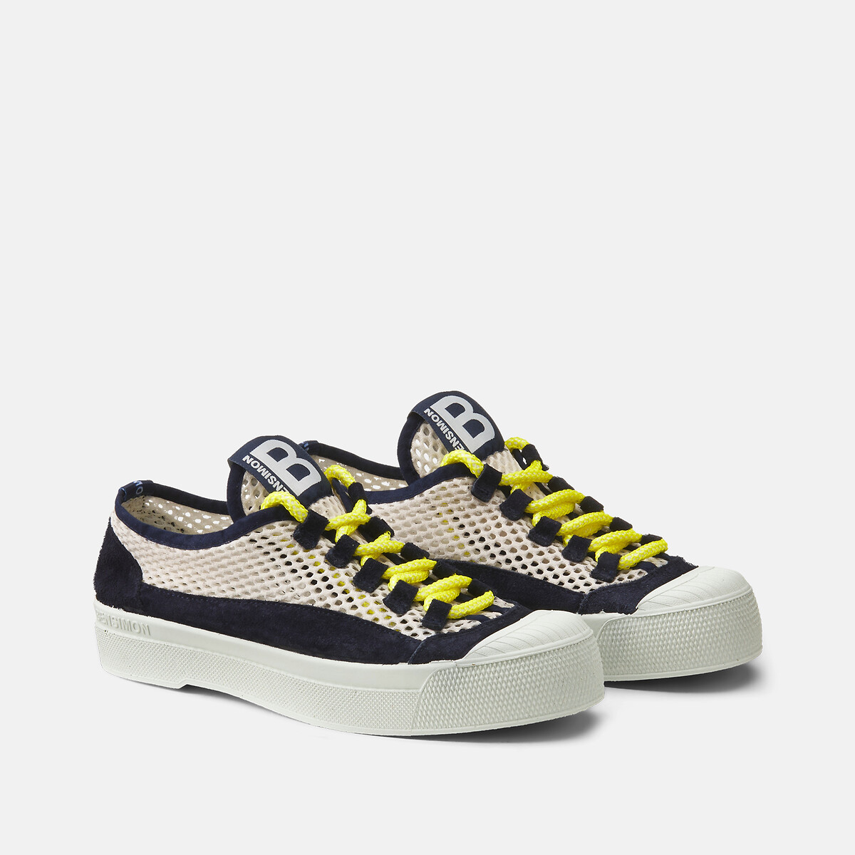Bensimon B79 Pony Mesh Trainers Women's White/Navy Size 39