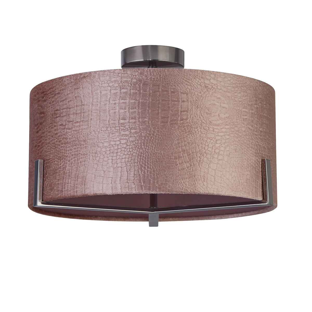 So'home Unisex Blush Pink Velvet Fixed Ceiling Light