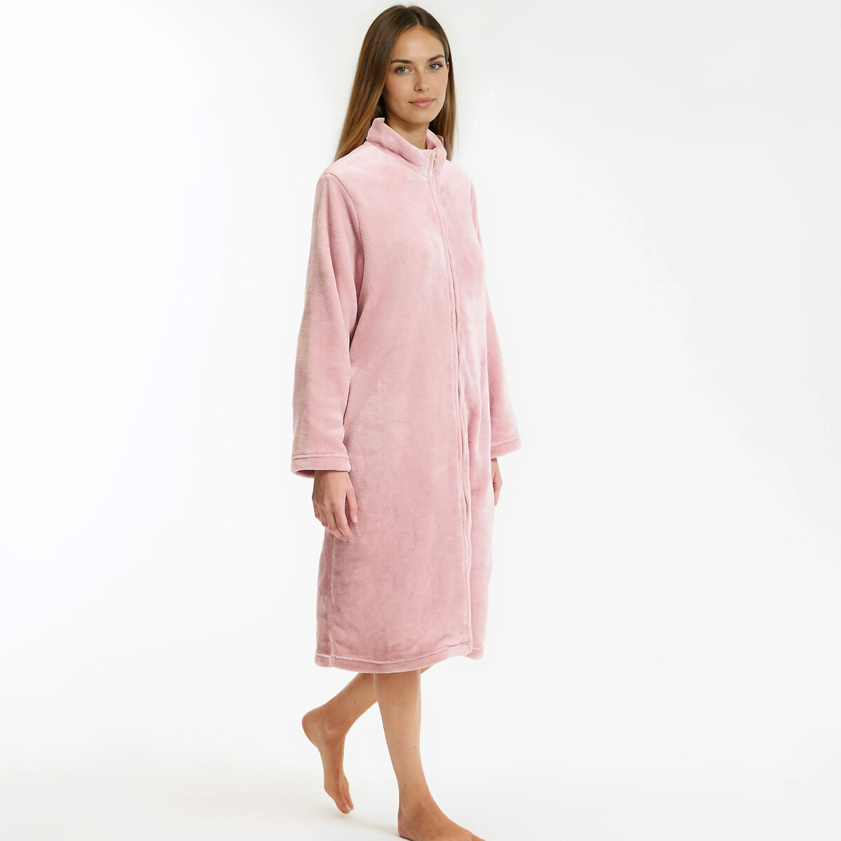 Bata de punto polar Mujer Talla XL. Color Rosa