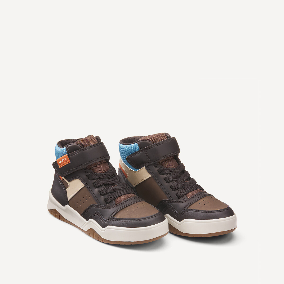 Geox Perth Breathable High Top Trainers Brown/Blue Size 37 (4) Kids