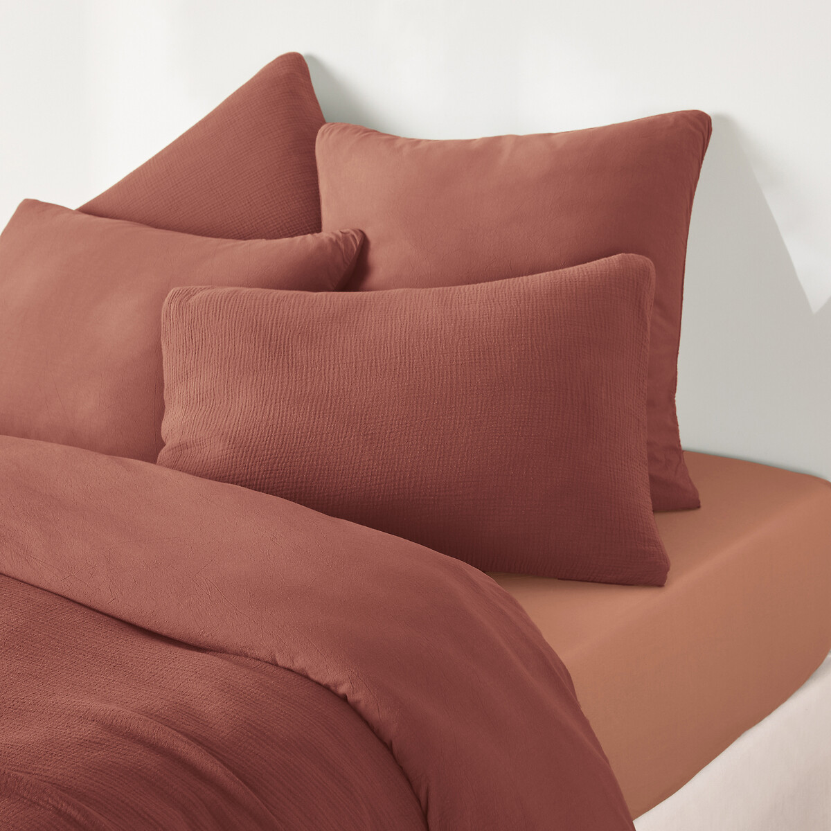 Drap-housse Uni, En Coton Lavé, Bonnet 30 Cm, KUMCO — vue 3