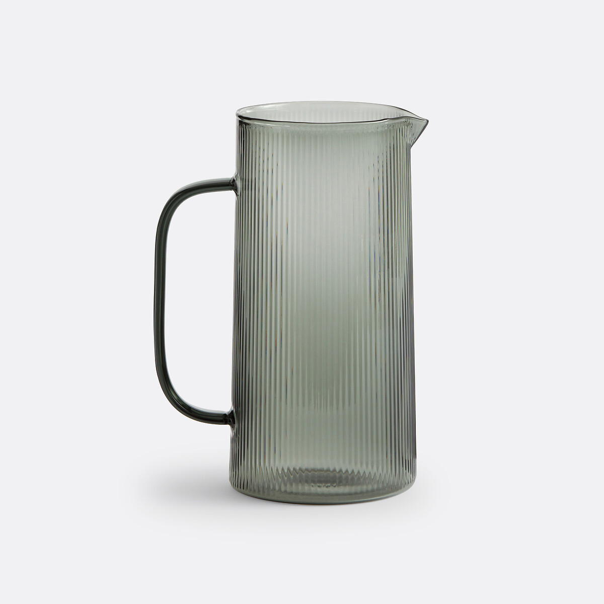 La Redoute Interieurs Stria Ridged Glass Jug Unisex Smoked