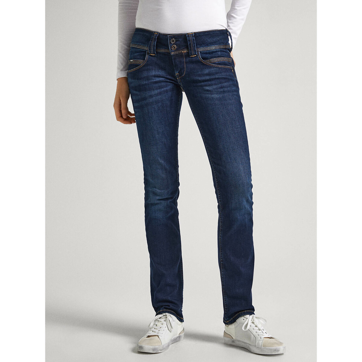 Pepe Jeans Venus Straight Jeans With Low Rise And Double Buttons Women's Ultra Dark W27 L32