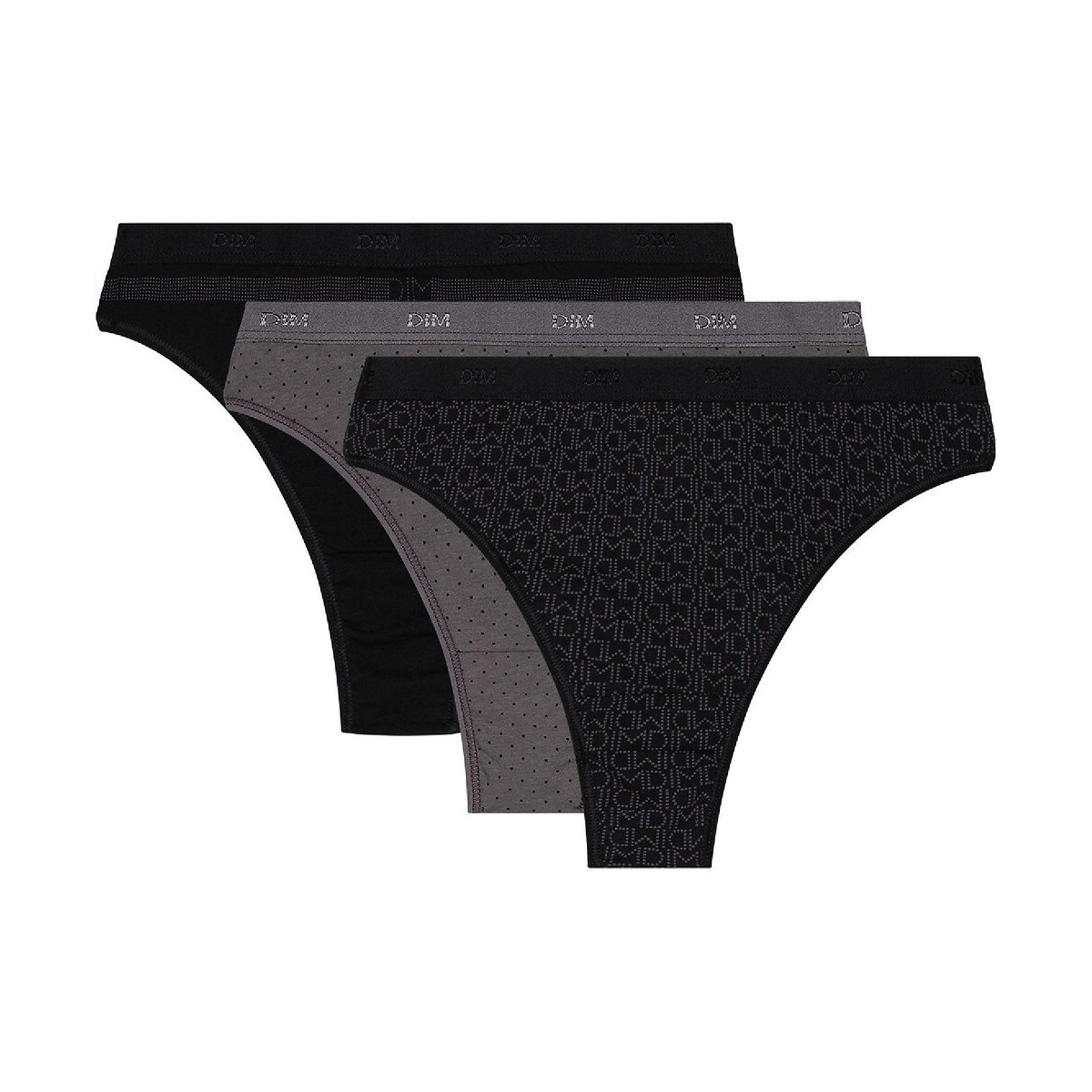 Dim Lote de 3 tangas Les Pockets Coton. Multicolor