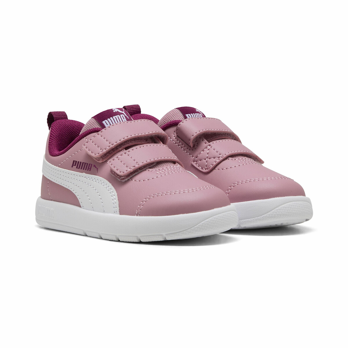 Puma Pink Kids Courtflex V3 Trainers With Touch 'N' Close Fastening Size 22