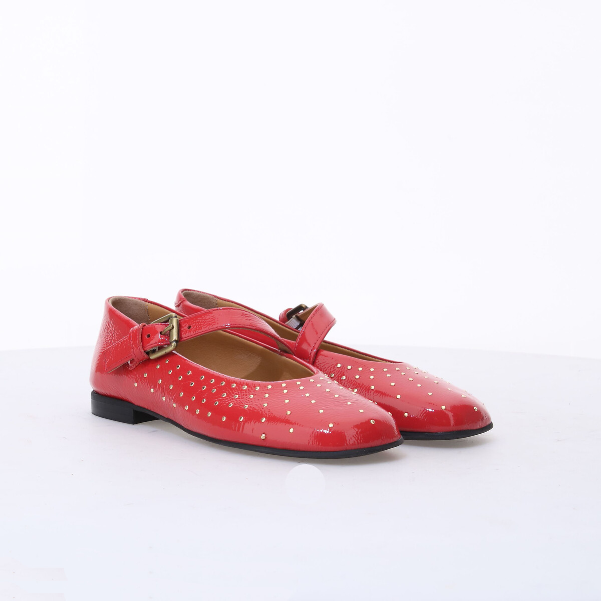 Mjus Leather Mary Jane Ballet Pumps Women's Red Size 38 (5)