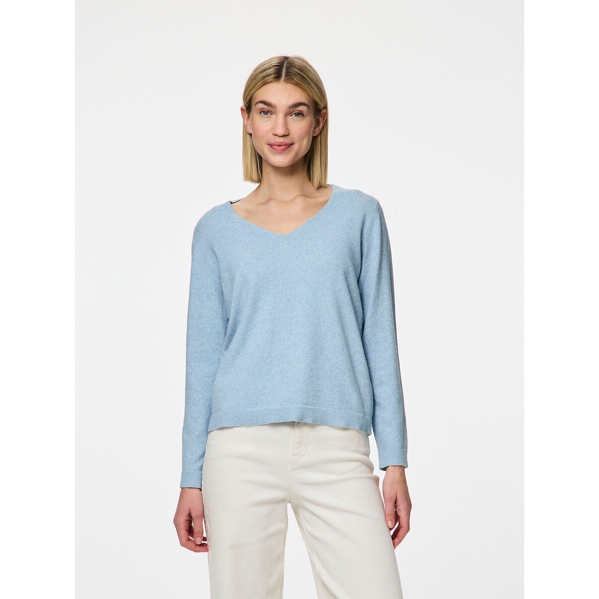Pieces V-Neck Jumper Women's Blue Extra Small