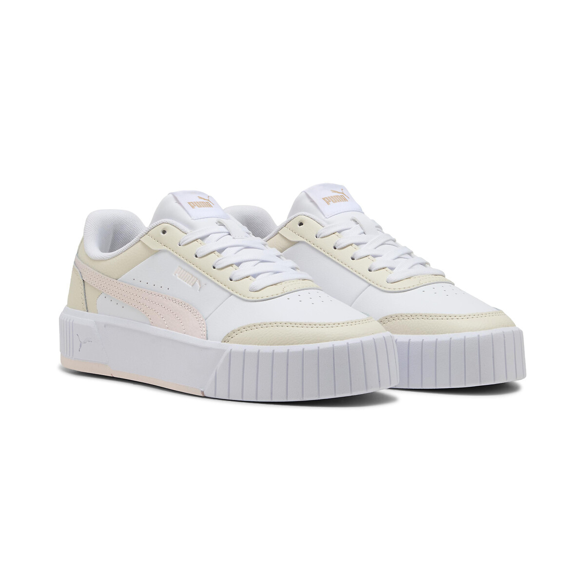 Puma Carina Mia Trainers Women's White/Beige/Pink Size 37 (4)