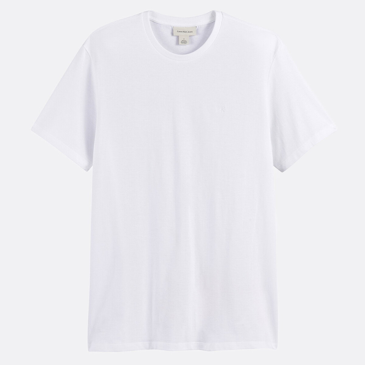 Calvin Klein Jeans Embroidered Logo Short Sleeve T-Shirt Men's White Medium
