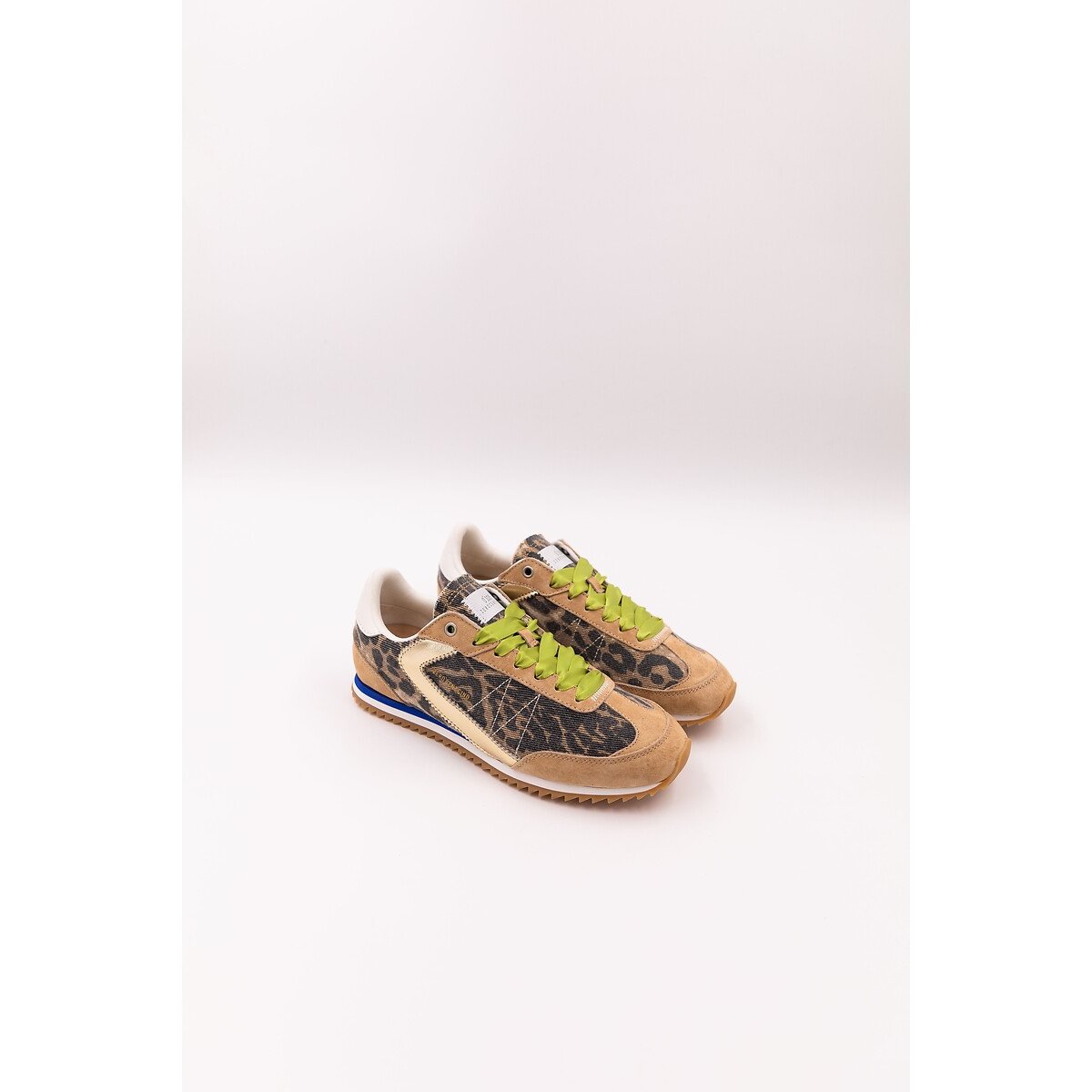 Zero 105 Lina Mixed-Material Trainers Women's Leopard Print Size 40 (6.5)