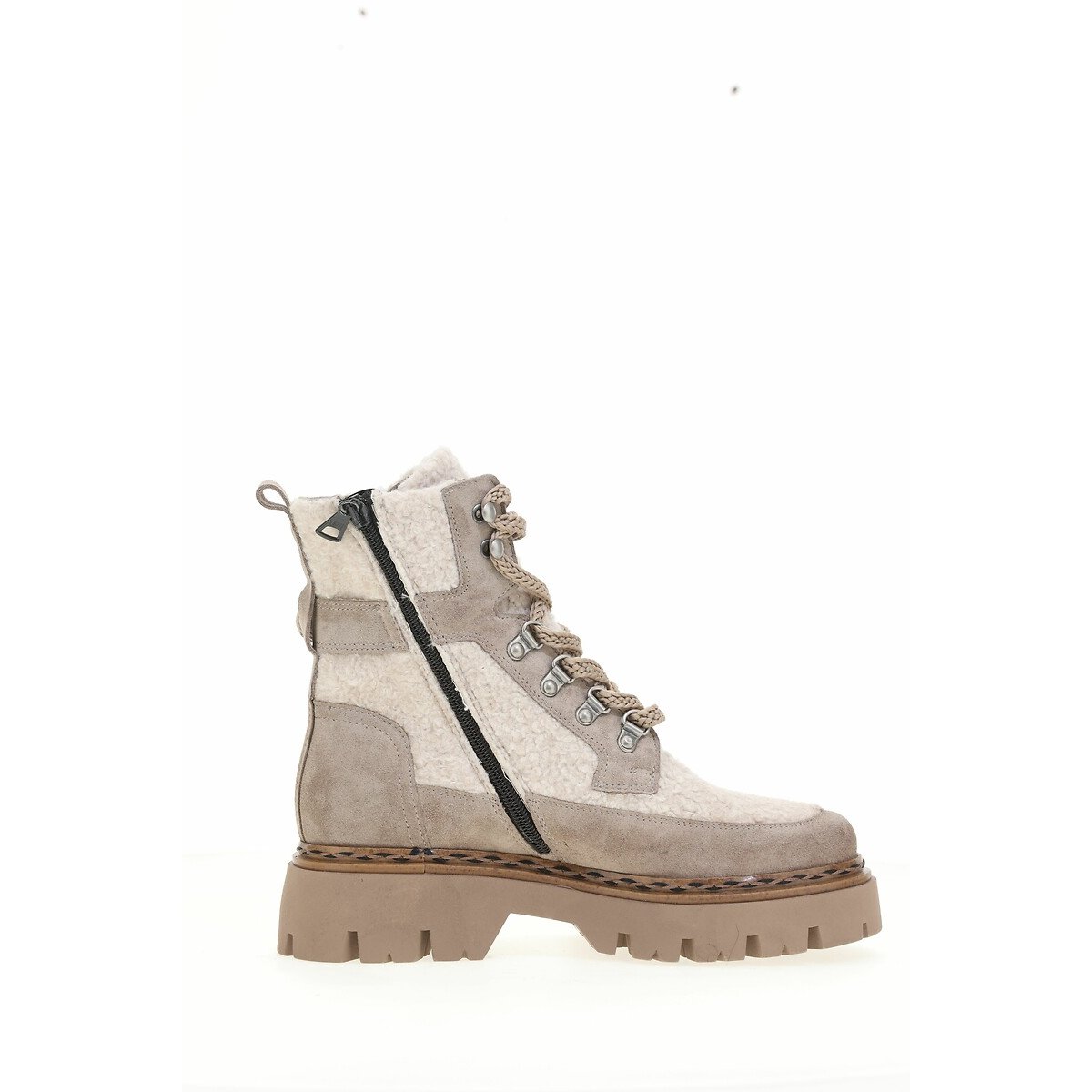 Mjus Suede/Sherpa Ankle Boots Women's Taupe Size 39