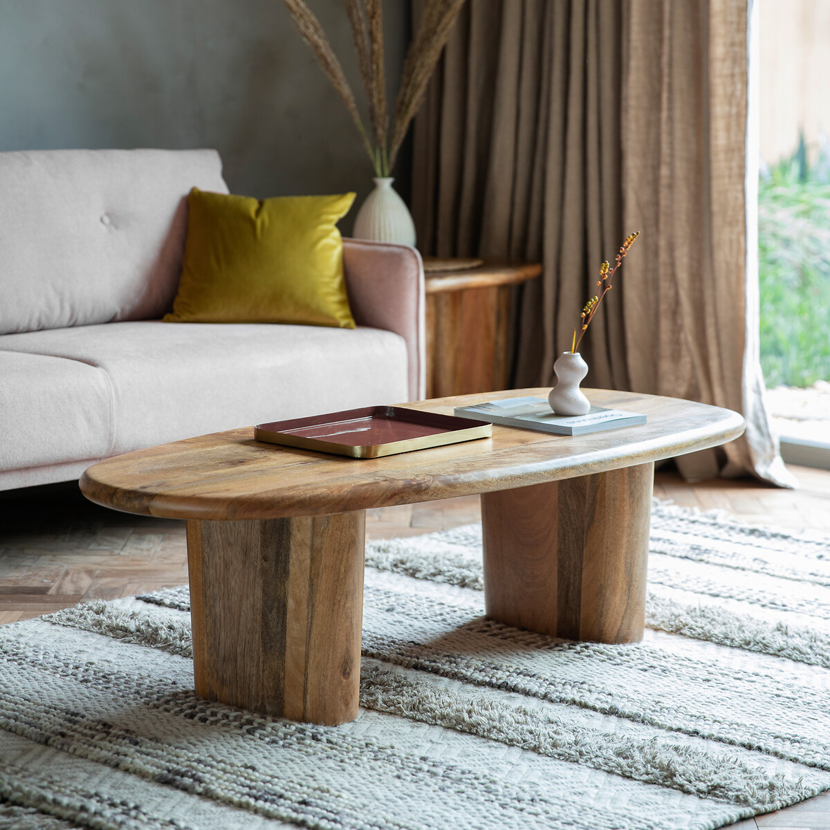 Crossland Grove Needham Coffee Table - 135cm Wide - 60cm Deep - 40cm High - Brown Mango Wood - Image 4