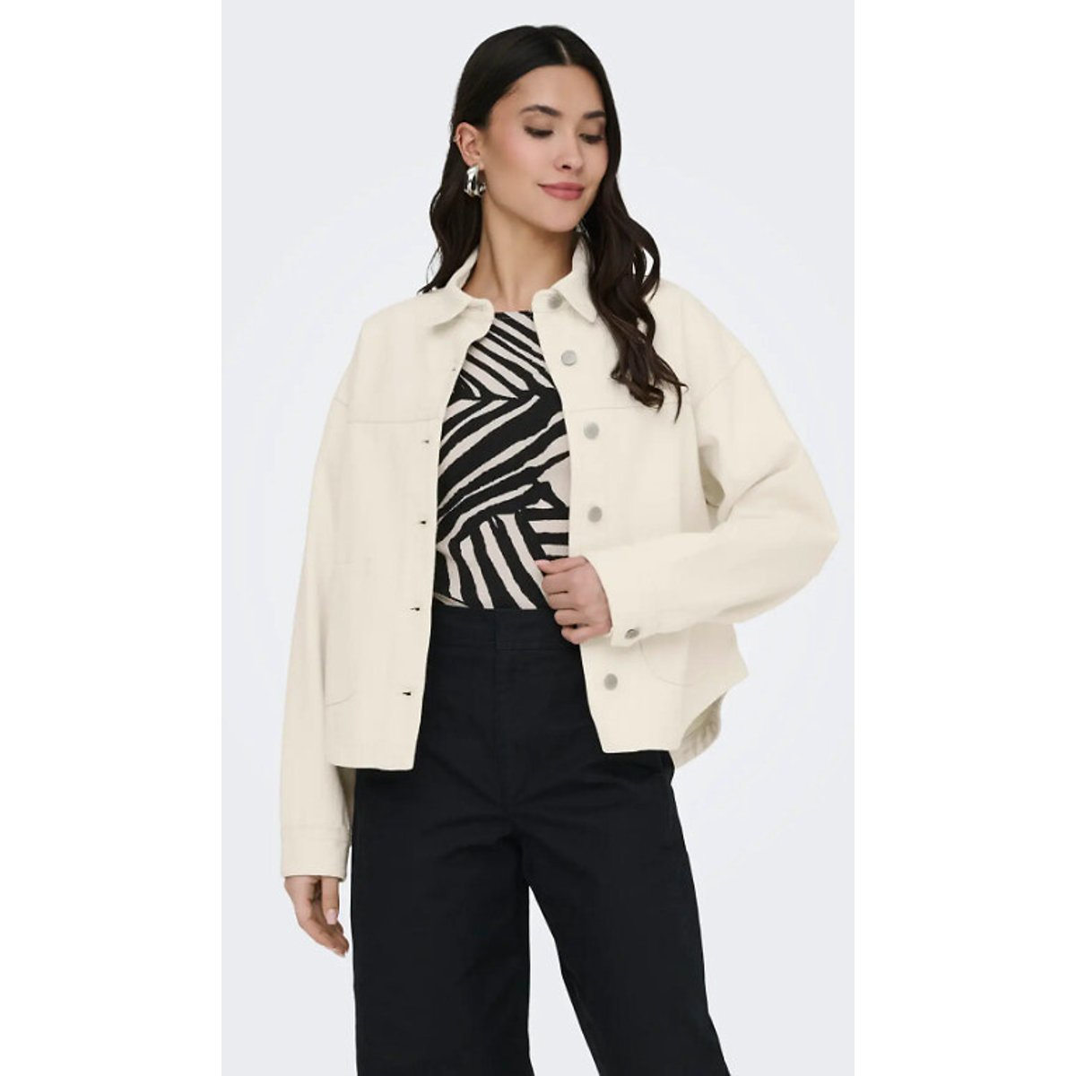 Jdy Denim Jacket Women's Ecru Extra Large