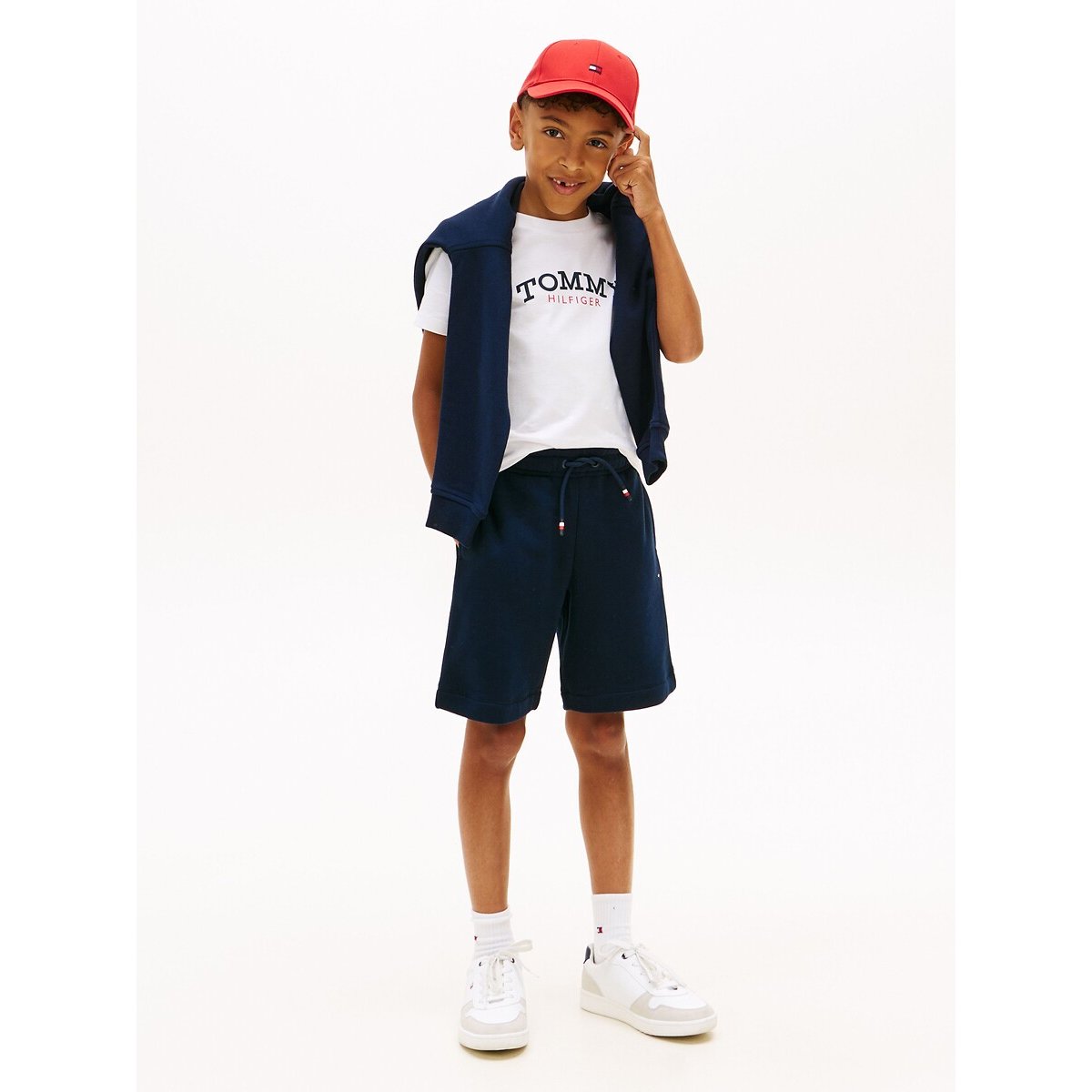 Tommy Hilfiger T-Shirt/Shorts Outfit White + Navy 12Y (150Cm)