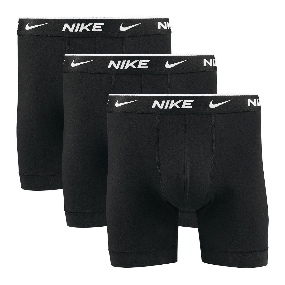 Nike Men's Black + Black + Black Pack Of 3 Everyday Hipsters In Stretch Cotton Extra Small